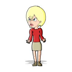 cartoon annoyed woman N83