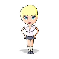 cartoon annoyed girl N12