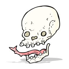 cartoon spooky skull N80