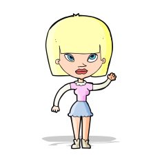 cartoonw woman waving