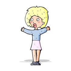cartoon worried woman N35