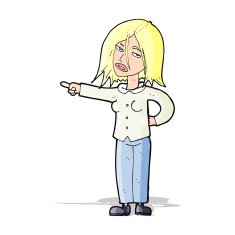 cartoon woman pointing N96