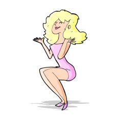 cartoon attractive woman sitting N5