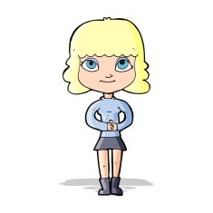 cartoon happy woman N118