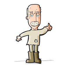 cartoon annoyed old man N29