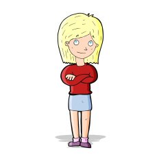 cartoon friendly girl rolling eyes N4