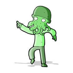 cartoon alien man dancing N4