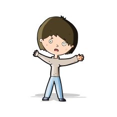 cartoon worried woman N36