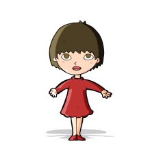cartoon woman in dress N17