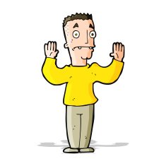cartoon man surrendering N7