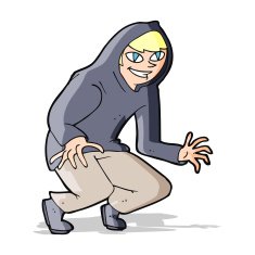 cartoon mischievous boy in hooded top N4
