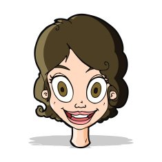 cartoon happy woman N119