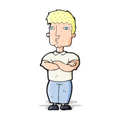 cartoon man with crossed arms N12