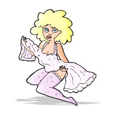 cartoon woman changing N5