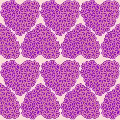 Seamless texture with floral hearts N3