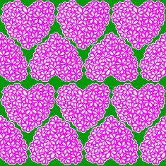 Seamless texture with floral hearts N4