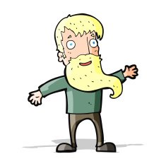 cartoon man with beard waving N4