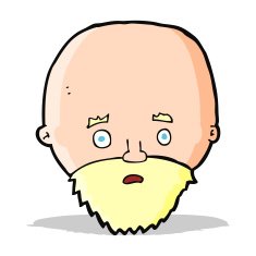 cartoon shocked man with beard N5