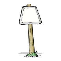 cartoon road sign N13