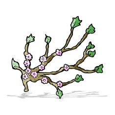 cartoon flowering branch N4