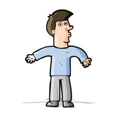 Cartoon Man Shrugging Shoulders N42