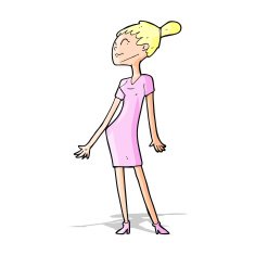 cartoon woman in dress N18