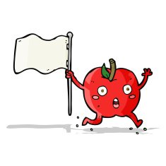cartoon funny apple with flag N5