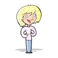 cartoon excited woman N65