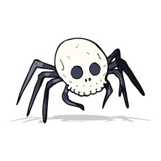 cartoon spooky halloween skull spider N4