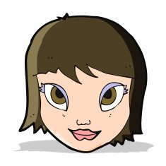 cartoon female face N60