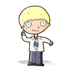 cartoon school boy with idea N16