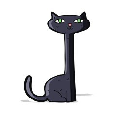 cartoon black cat N41