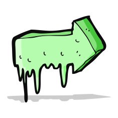 cartoon slimy pointing arrow N3