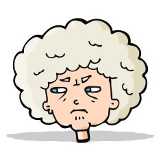 cartoon bitter old woman N6