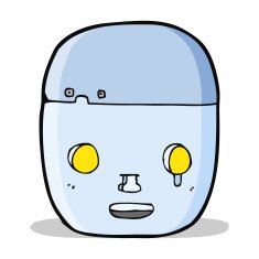 cartoon robot head N34