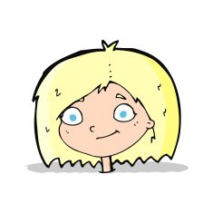 cartoon happy female face N71