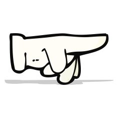 cartoon pointing hand N31
