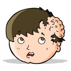 cartoon boy with ugly growth on head N3