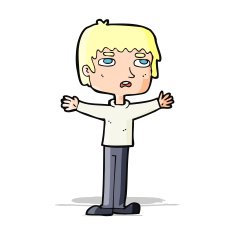 cartoon nervous man N73