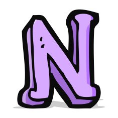 Cartoon Letter N N11