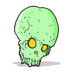 cartoon spooky skull N81