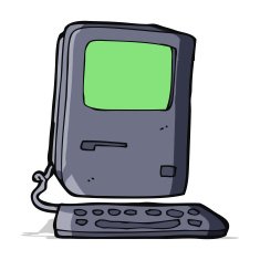 cartoon old computer N22