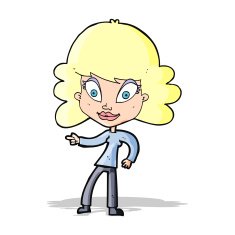 cartoon woman pointing N98