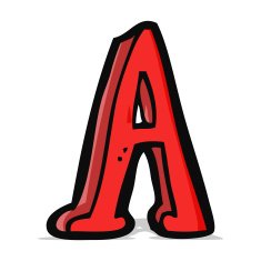 cartoon letter a N10