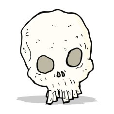 cartoon spooky skull N82