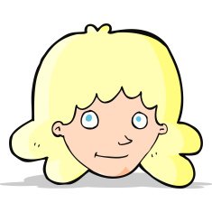 cartoon happy female face N74