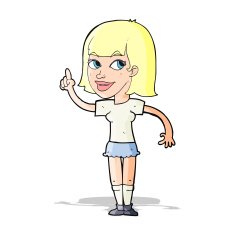 cartoon pretty girl with idea N10