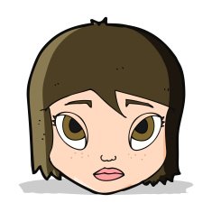cartoon female face N61