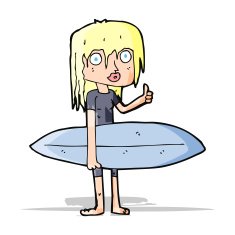 Cartoon Surfer Girl N12