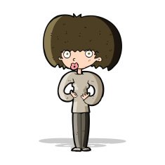 cartoon surprised woman N101